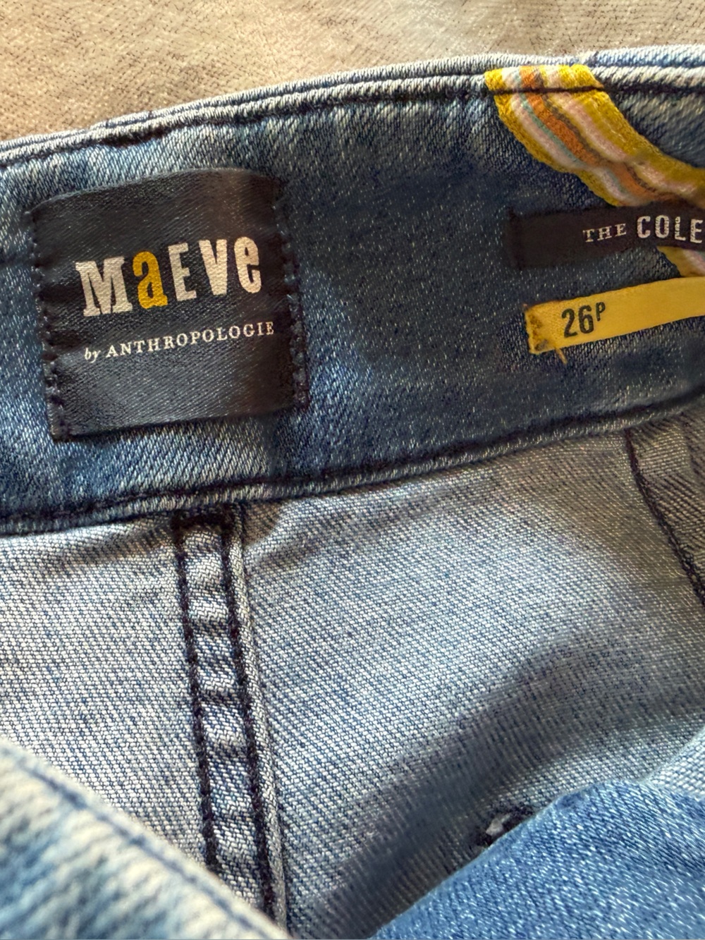 Anthropologie Light and Dark Blue Two-Tone Denim Jeans
